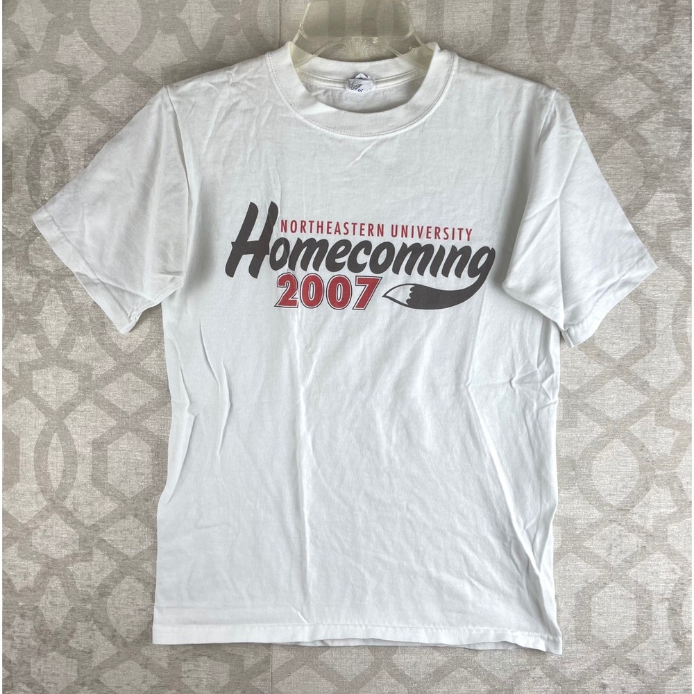Anvil Northeastern University Homecoming 2007 Small White Graphic T Shirt
